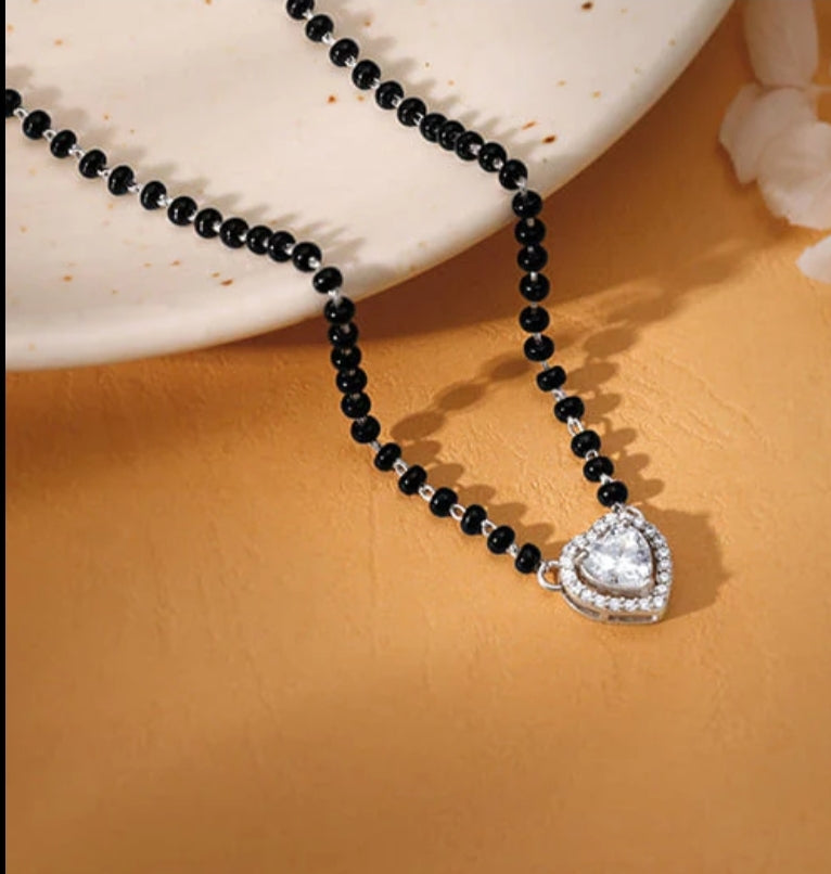 92.5 Silver Zircon Radiant Mangalsutra