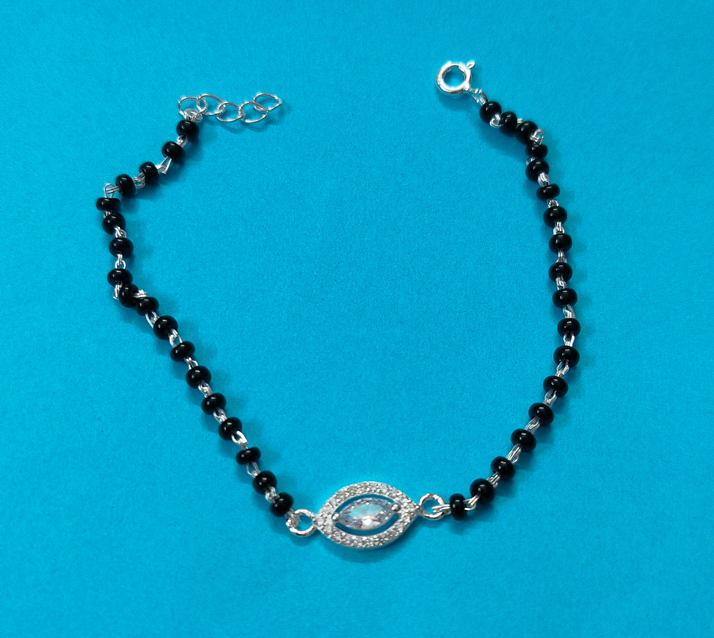 92.5 Silver Zircon Radiant Mangalsutra Bracelet