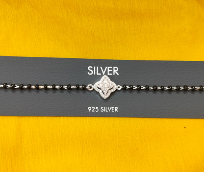 92.5 Silver Zircon Radiant Mangalsutra Bracelet