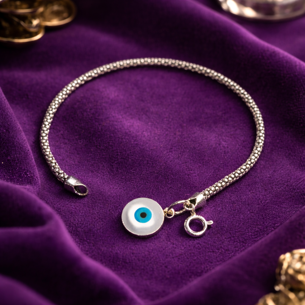 925 Sterling Silver Evil Eye Charm Bracelet for Women - Arshia Creations