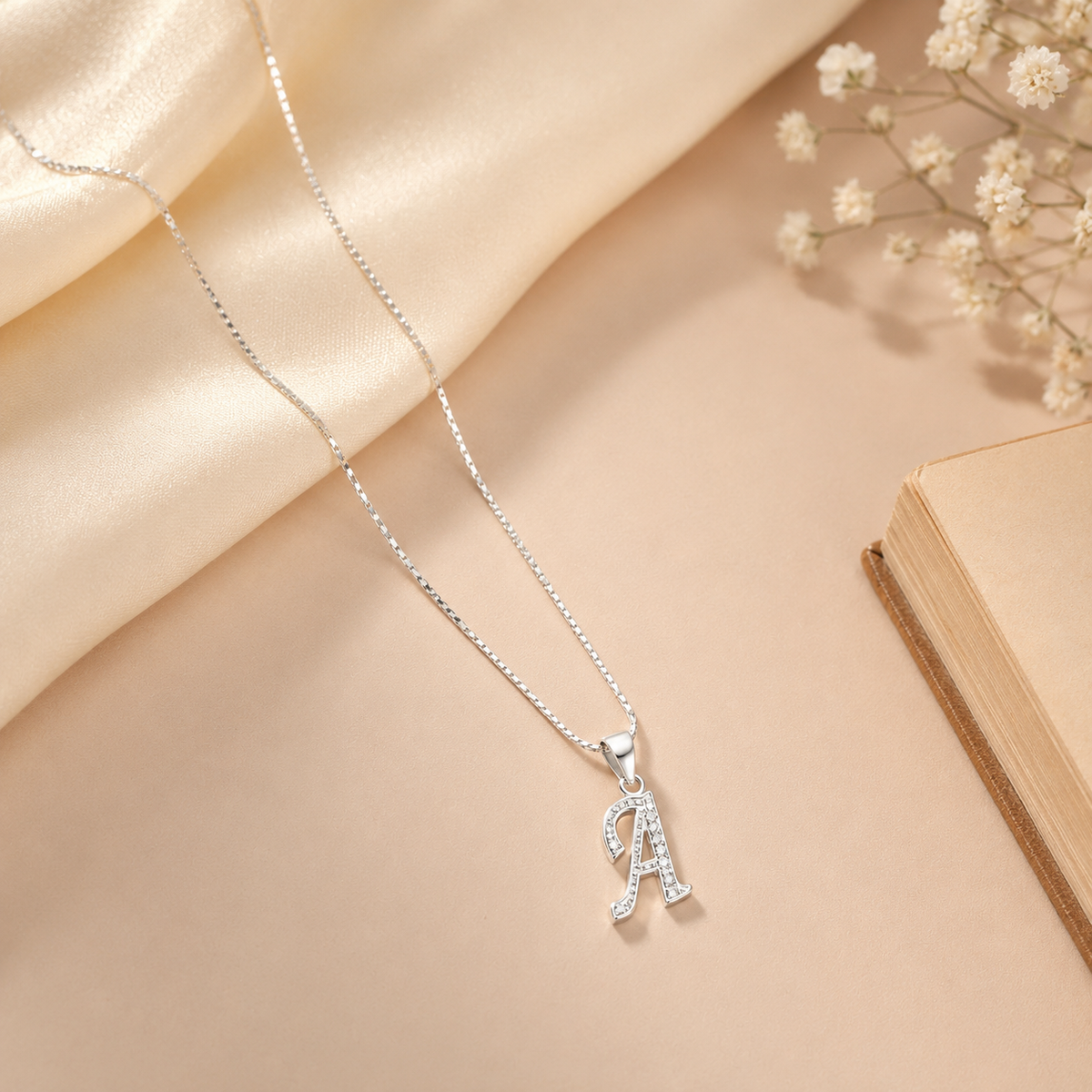 925 Sterling Silver Alphabet A Pendant | Personalized Initial Gift for Women