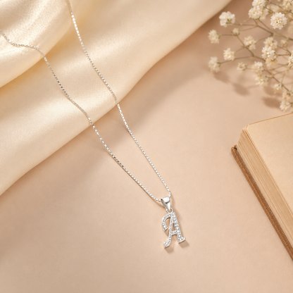 925 Sterling Silver Alphabet A Pendant | Personalized Initial Gift for Women