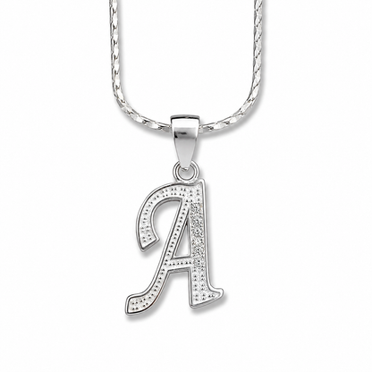 925 Sterling Silver Alphabet A Pendant | Personalized Initial Gift for Women