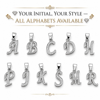 925 Sterling Silver Alphabet A Pendant | Personalized Initial Gift for Women