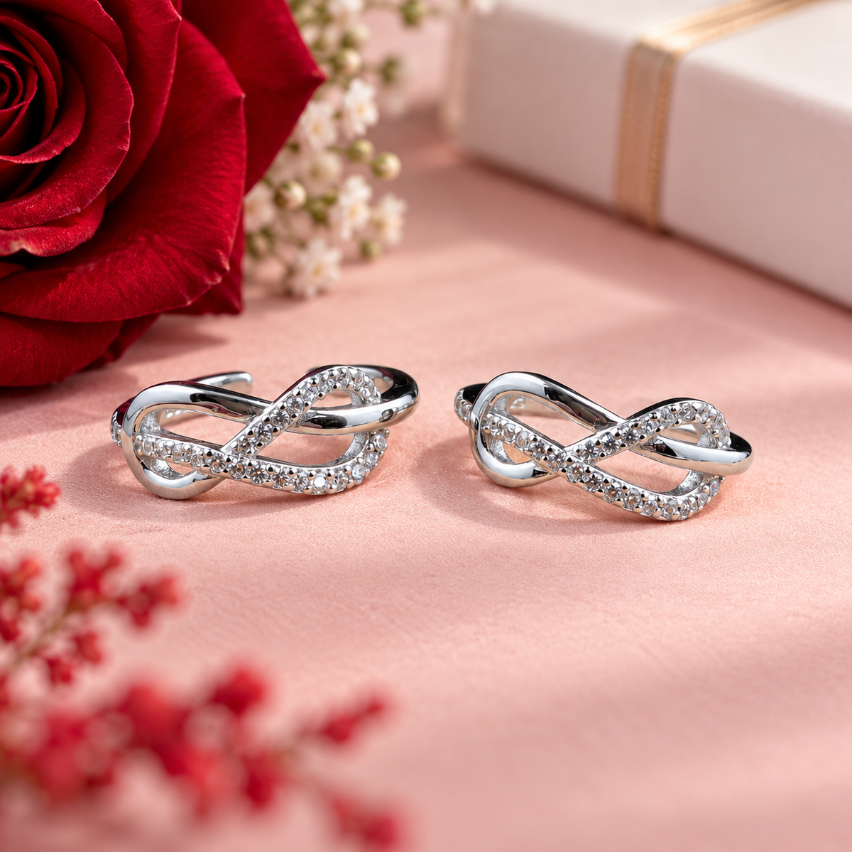 925 Sterling Silver Adjustable Infinity Toe Ring for Women