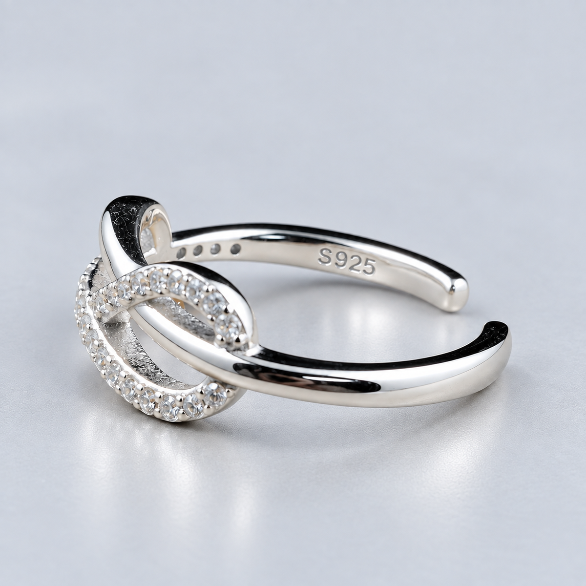 925 Sterling Silver Adjustable Infinity Toe Ring for Women