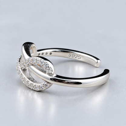 925 Sterling Silver Adjustable Infinity Toe Ring for Women