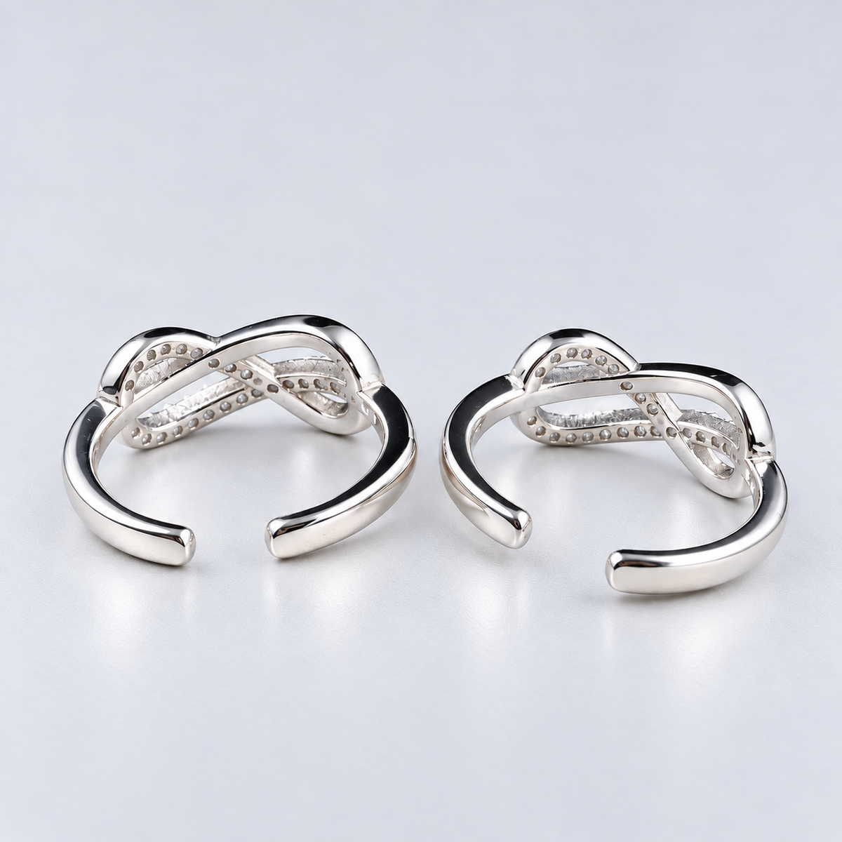 925 Sterling Silver Adjustable Infinity Toe Ring for Women