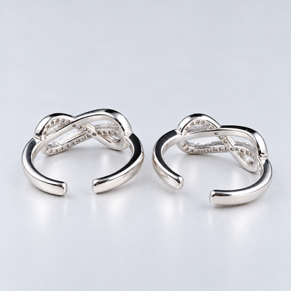 925 Sterling Silver Adjustable Infinity Toe Ring for Women