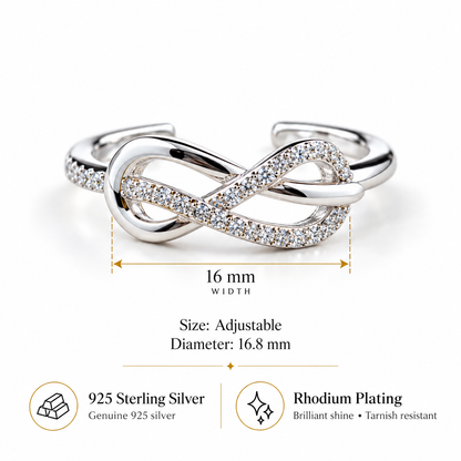 925 Sterling Silver Adjustable Infinity Toe Ring for Women