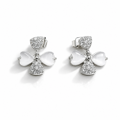 925 Sterling Silver White Stud Earrings with Cubic Zirconia | Gift for Her