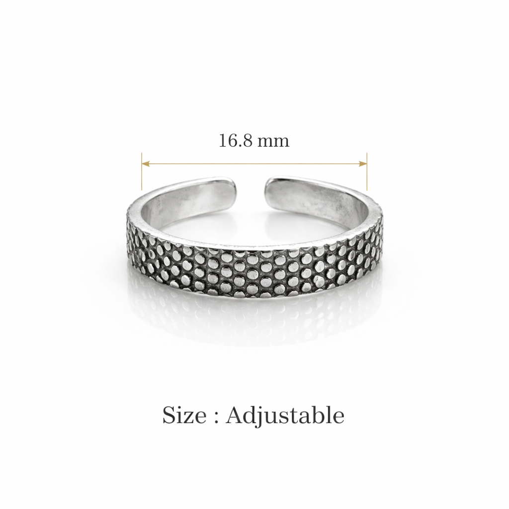 Adjustable Oxidized Silver Textured Toe Rings for Women – Vintage Boho Foot Jewelry - Arshia Creations