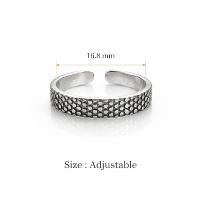 Adjustable Oxidized Silver Textured Toe Rings for Women – Vintage Boho Foot Jewelry - Arshia Creations