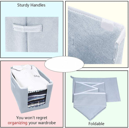 Cloth Organizer - Non Woven Foldable Cloth Organizer ( Pack of 3) - Arshia Creations