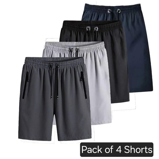 Combo of 4 Men's Stretchable Cotton Shorts - Arshia Creations