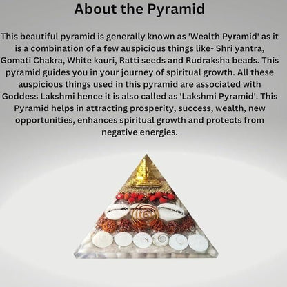 Crystal Wealth Gomati Chakra Shree Yantra Pyramid - Arshia Creations