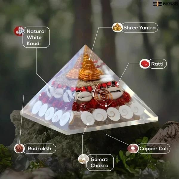 Crystal Wealth Gomati Chakra Shree Yantra Pyramid - Arshia Creations
