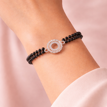 Elegant Black Bead Mangalsutra Bracelet | Double Strand - Arshia Creations