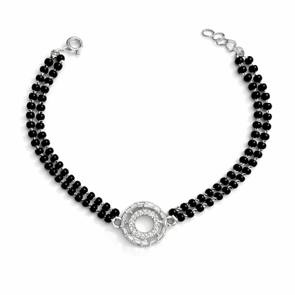 Elegant Black Bead Mangalsutra Bracelet | Double Strand - Arshia Creations