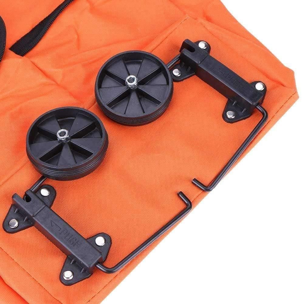 Foldable Light Weight Polyester Shopping Trolley Bag for Vegetables, Grocery, Travel Dual Wheel Waterproof Trolley Bag (Multicolor) - Arshia Creations