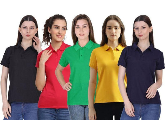 Ketex Cotton Blend Polo Neck T-shirt (Pack Of 5) - Arshia Creations