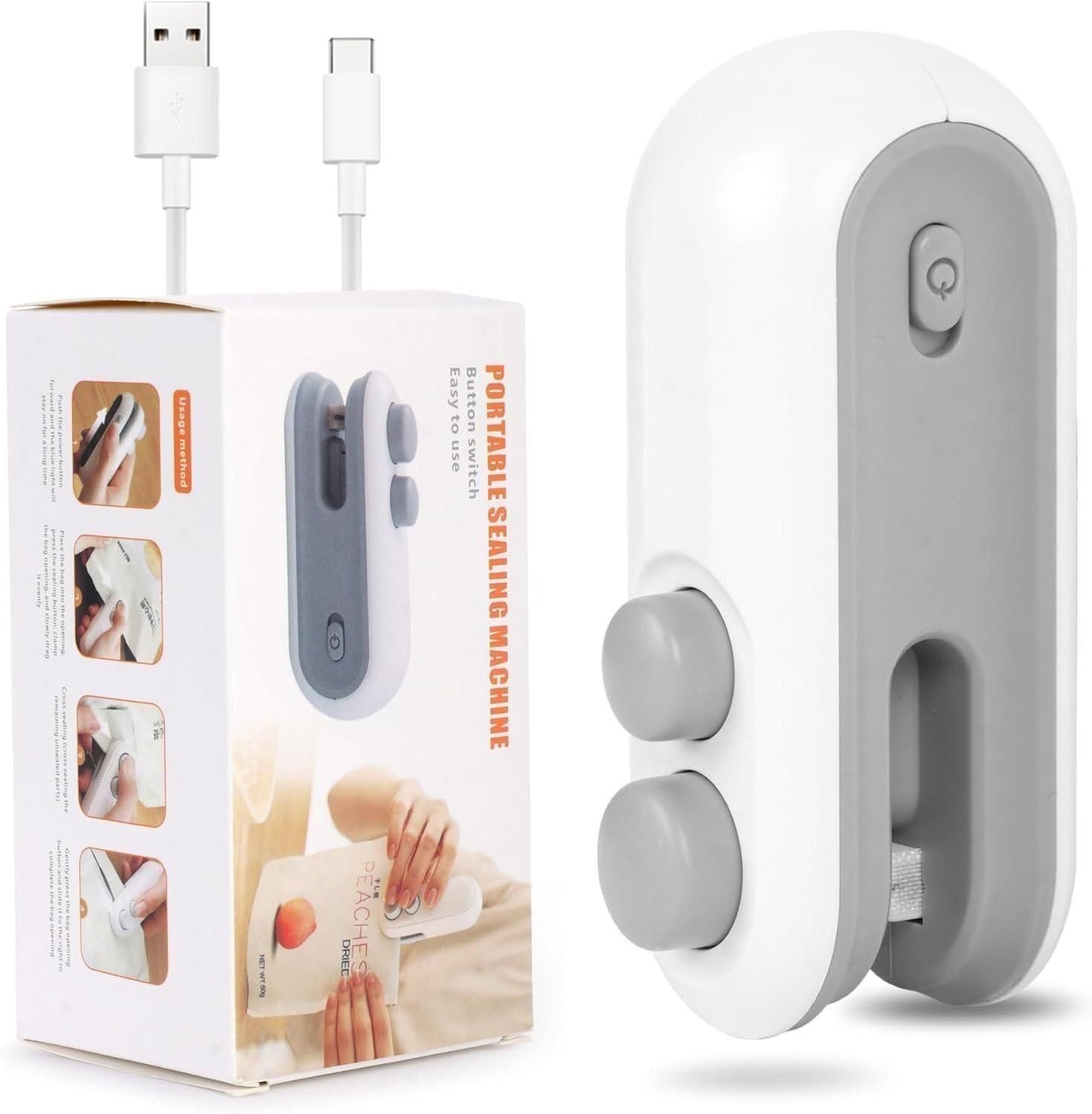 Portable Mini Sealing Machine 2 in 1 USB Rechargeable Magnetic Bag Sealer Heat Seal with Cutter - Arshia Creations