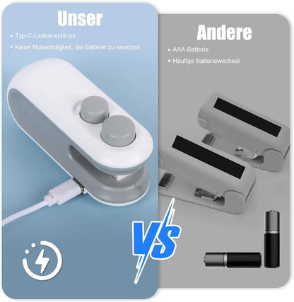 Portable Mini Sealing Machine 2 in 1 USB Rechargeable Magnetic Bag Sealer Heat Seal with Cutter - Arshia Creations