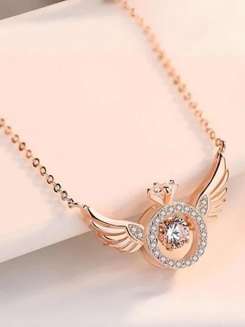 Rose Gold Angel Wings Pendant Chain - Arshia Creations
