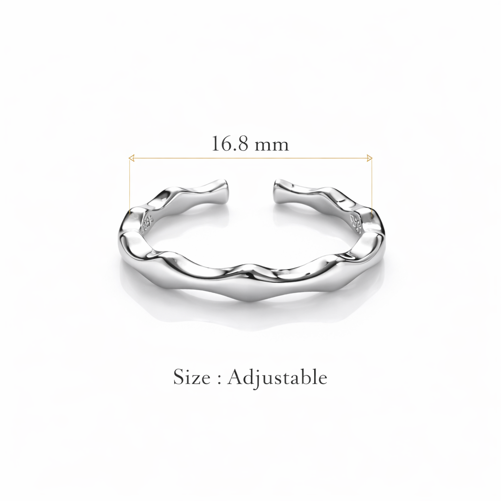 Sterling Silver Deep Curve Toe Rings for Women – Adjustable Minimalist Wavy Band - Arshia Creations