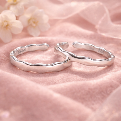 Sterling Silver Light Curve Toe Rings for Women | Adjustable Minimal Wavy Design - Arshia Creations