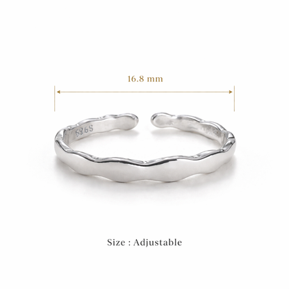 Sterling Silver Light Curve Toe Rings for Women | Adjustable Minimal Wavy Design - Arshia Creations