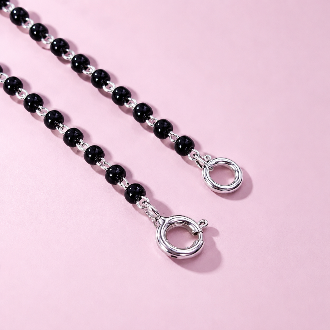 Sterling Silver Angel Wings Mangalsutra Necklace with Cubic Zirconia
