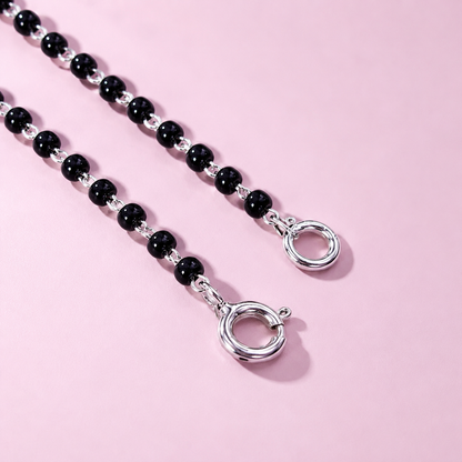 Sterling Silver Angel Wings Mangalsutra Necklace with Cubic Zirconia