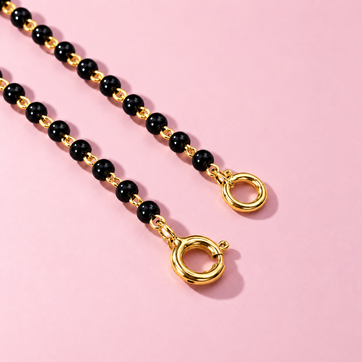 Gold Plated Sterling Silver Infinity Mangalsutra Necklace with CZ Stones