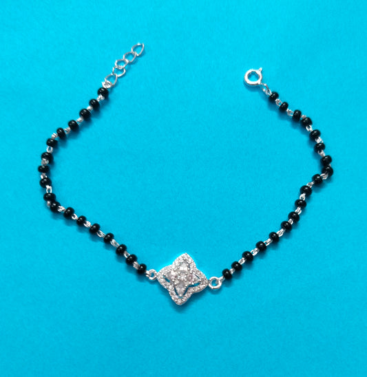 92.5 Silver Zircon Radiant Mangalsutra Bracelet
