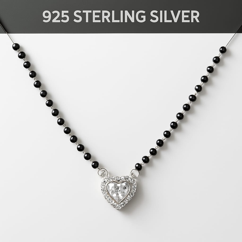92.5 Silver Zircon Radiant Mangalsutra