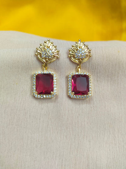 American Diamond Gold Plated Earrings