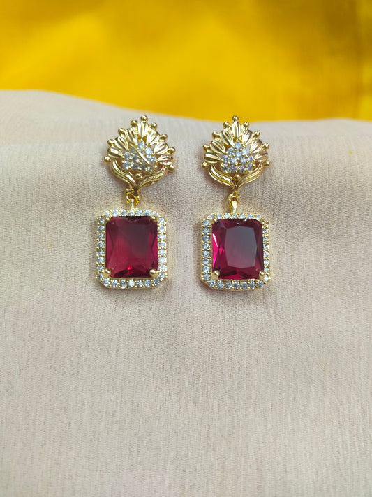 American Diamond Gold Plated Earrings