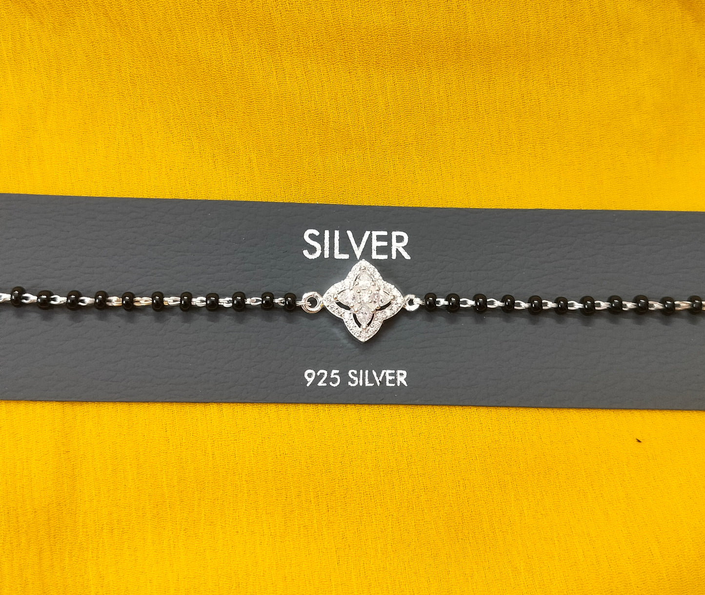 92.5 Silver Zircon Radiant Mangalsutra Bracelet