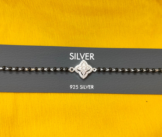92.5 Silver Zircon Radiant Mangalsutra Bracelet