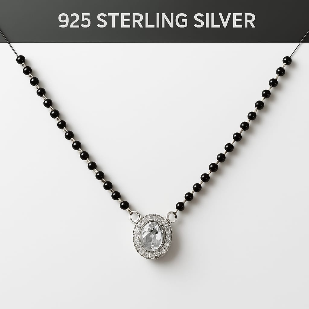 92.5 Silver Zircon Radiant Mangalsutra