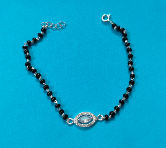 92.5 Silver Zircon Radiant Mangalsutra Bracelet