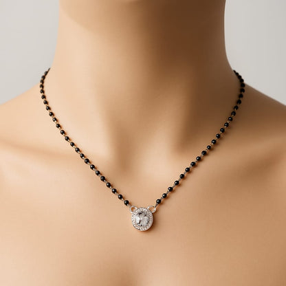 92.5 Silver Zircon Radiant Mangalsutra