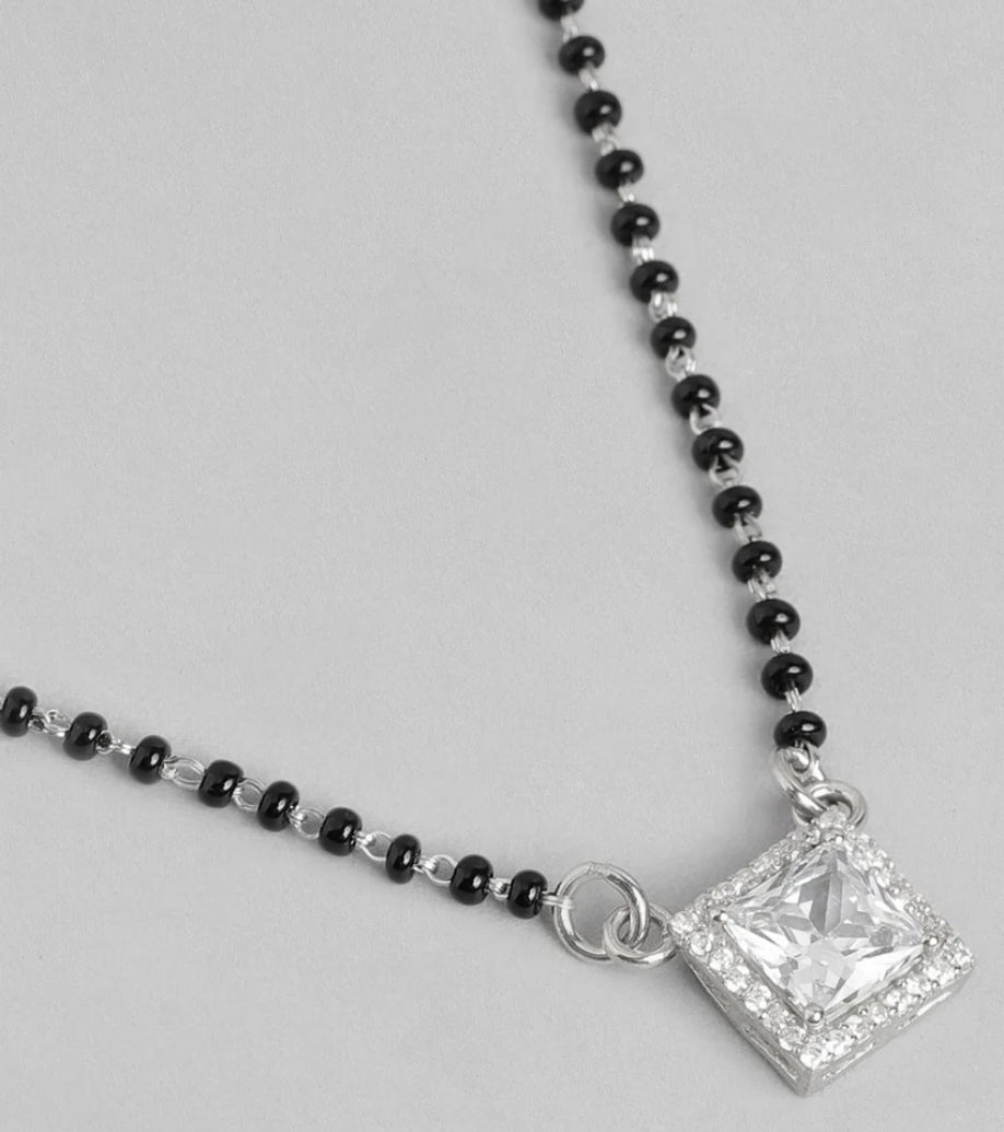 92.5 Silver Zircon Radiant Mangalsutra