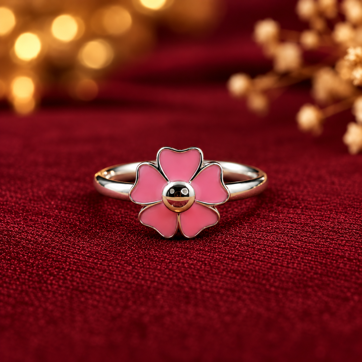 Sterling Silver Adjustable Floral Enamel Toe Ring Cute Smiley Design - Multi Color