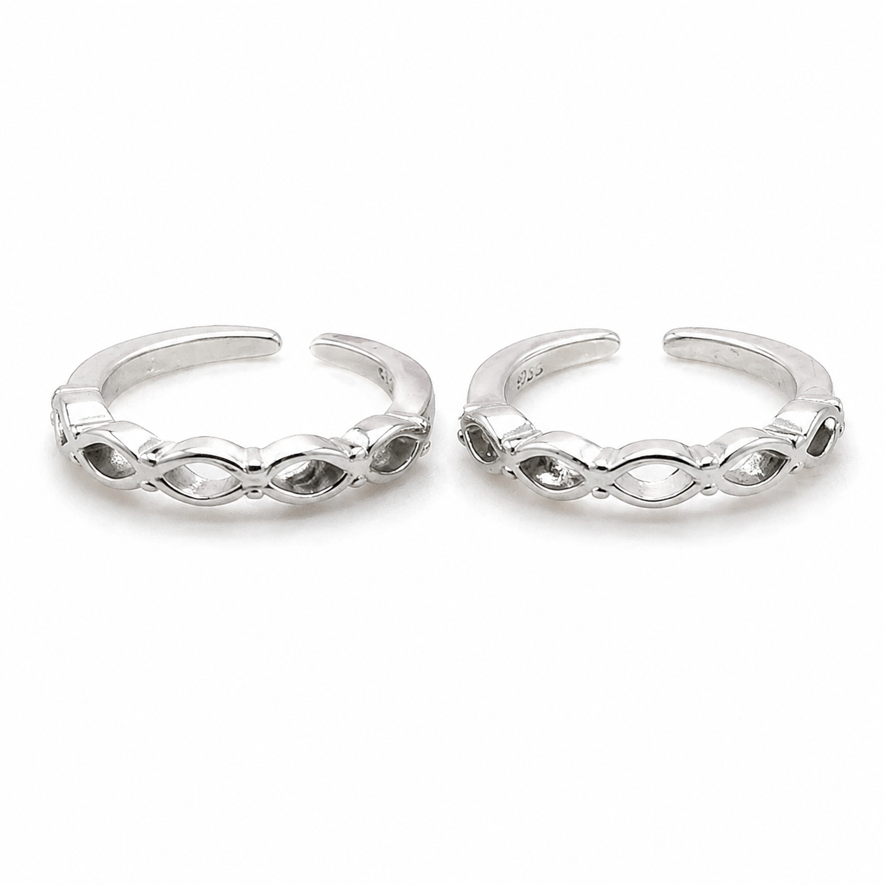 Sterling Silver Adjustable Toe Ring | Infinity Link Design | Minimalist Silver Toe Ring for Women
