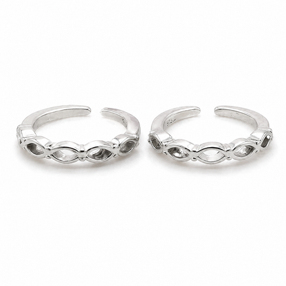 Sterling Silver Adjustable Toe Ring | Infinity Link Design | Minimalist Silver Toe Ring for Women