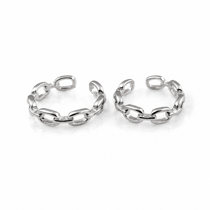 Sterling Silver Chain Link Adjustable Toe Ring for Women