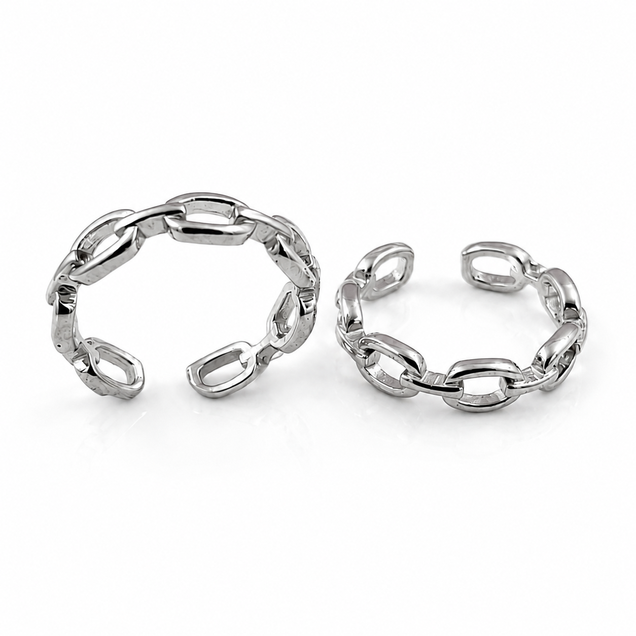 Sterling Silver Chain Link Adjustable Toe Ring for Women