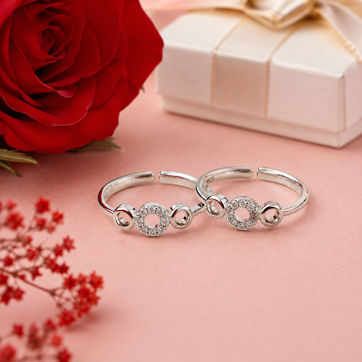 Sterling Silver CZ Adjustable Toe Ring for Women – Elegant Round Pave Design